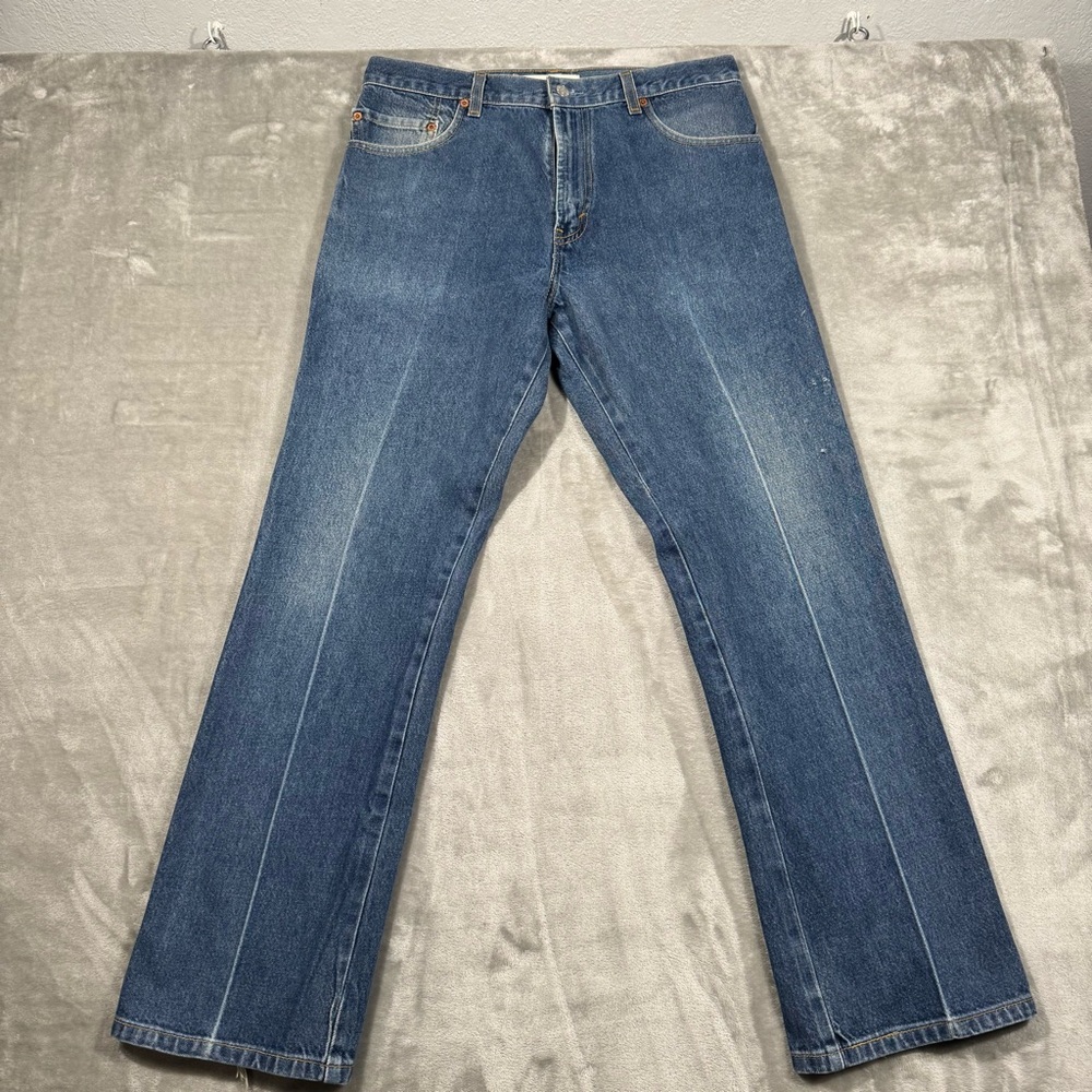 VTG Y2K Levi's 517 Bootcut Jeans Men's 33x30 Blue Medium Wash 2000's Distressed - Picture 2 of 15